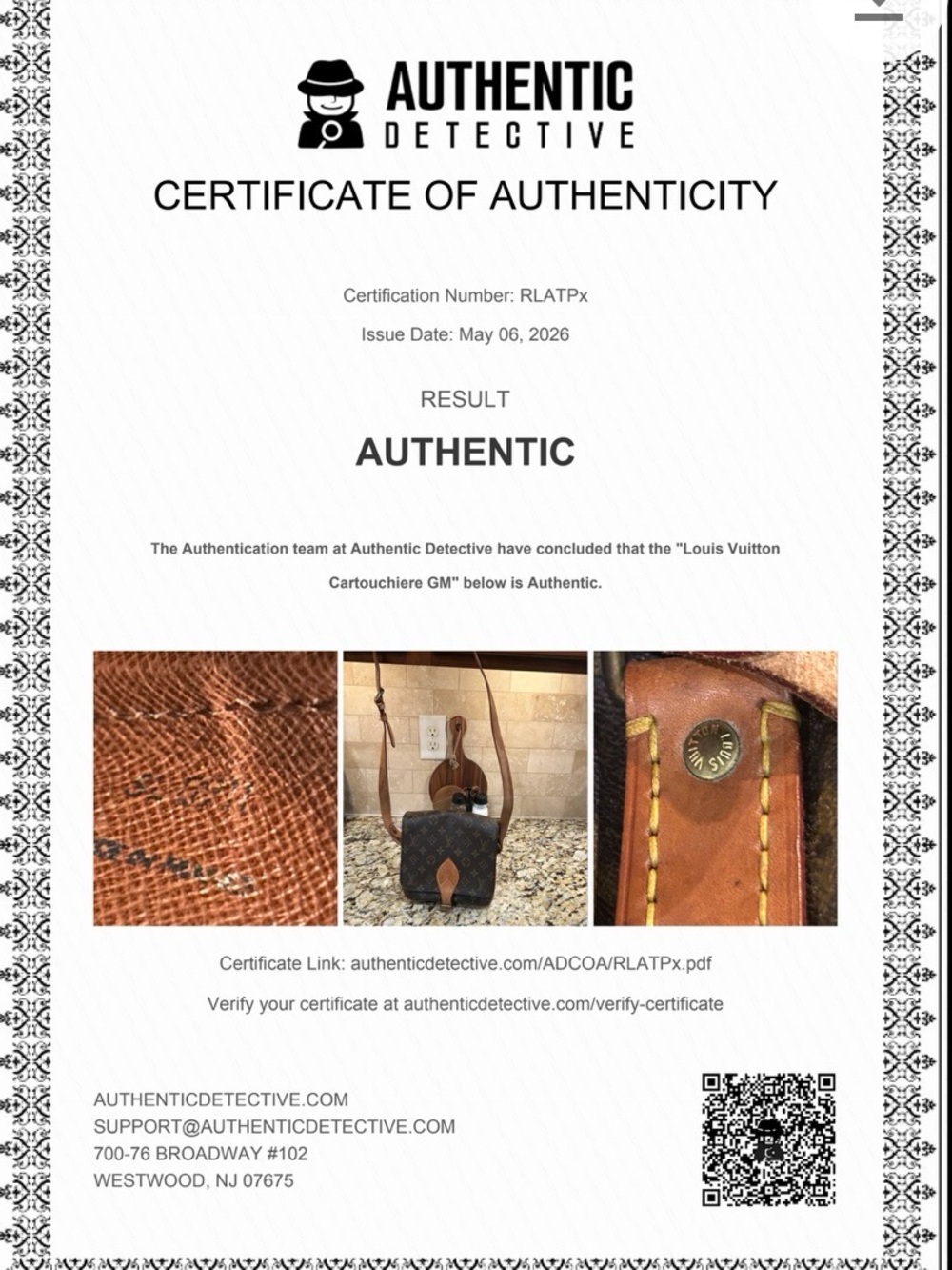 Louis Vuitton Brown Monogram Crossbody Bag with Tan Trim with coa - Picture 16 of 16